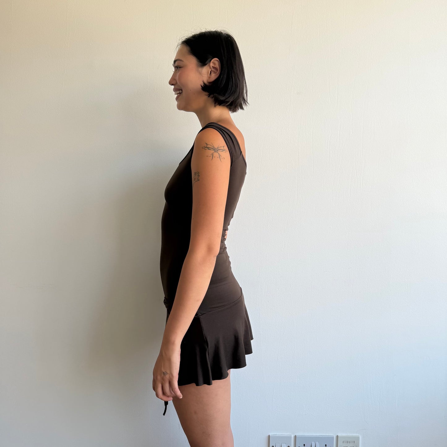 Brown belt mini dress - Size XS