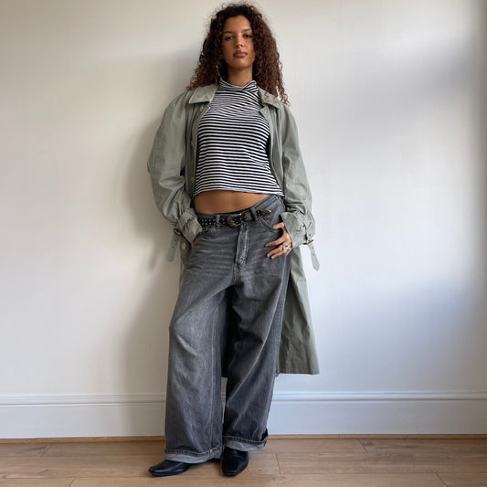 Khaki buckle trench - Size L