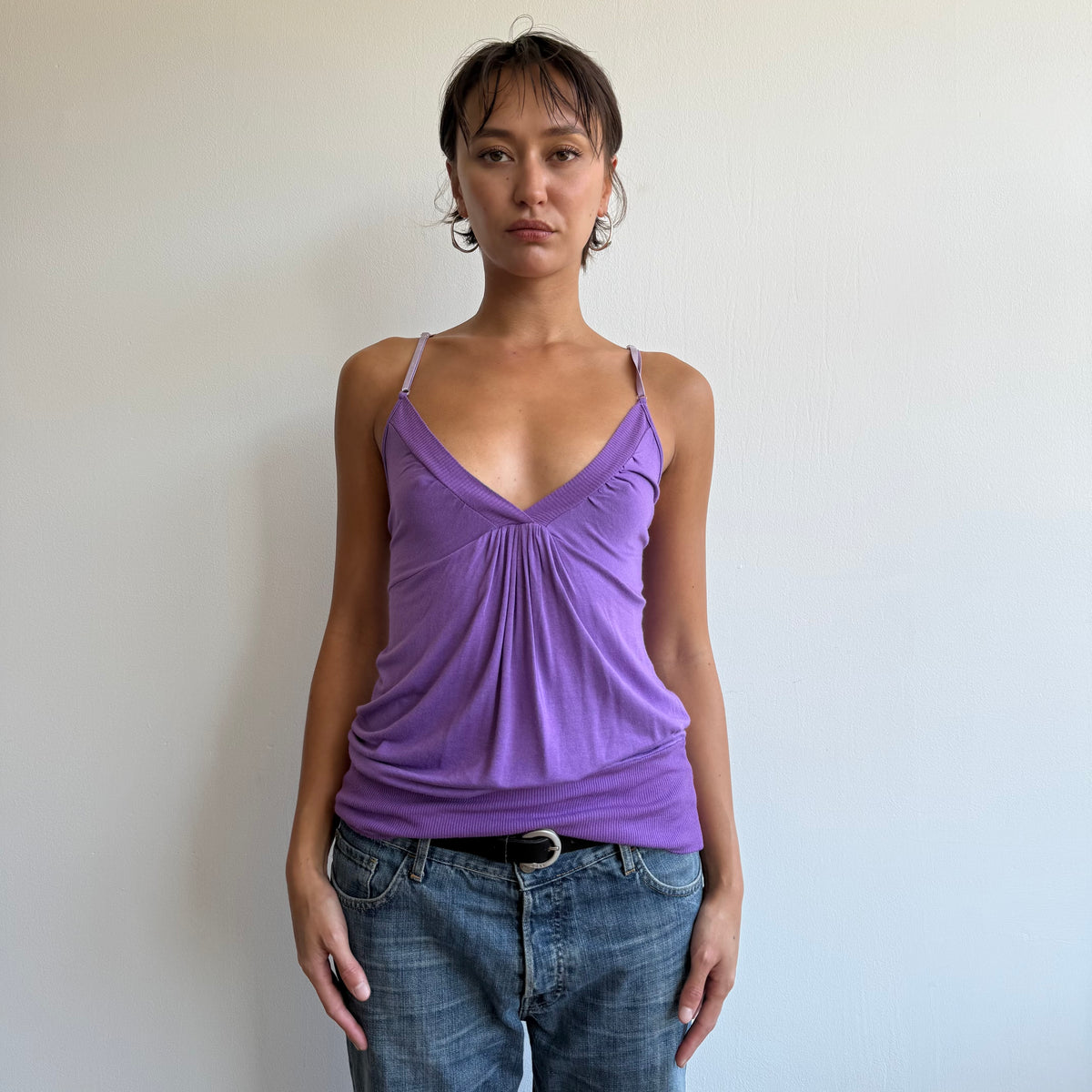 Purple v-neck top - Size S