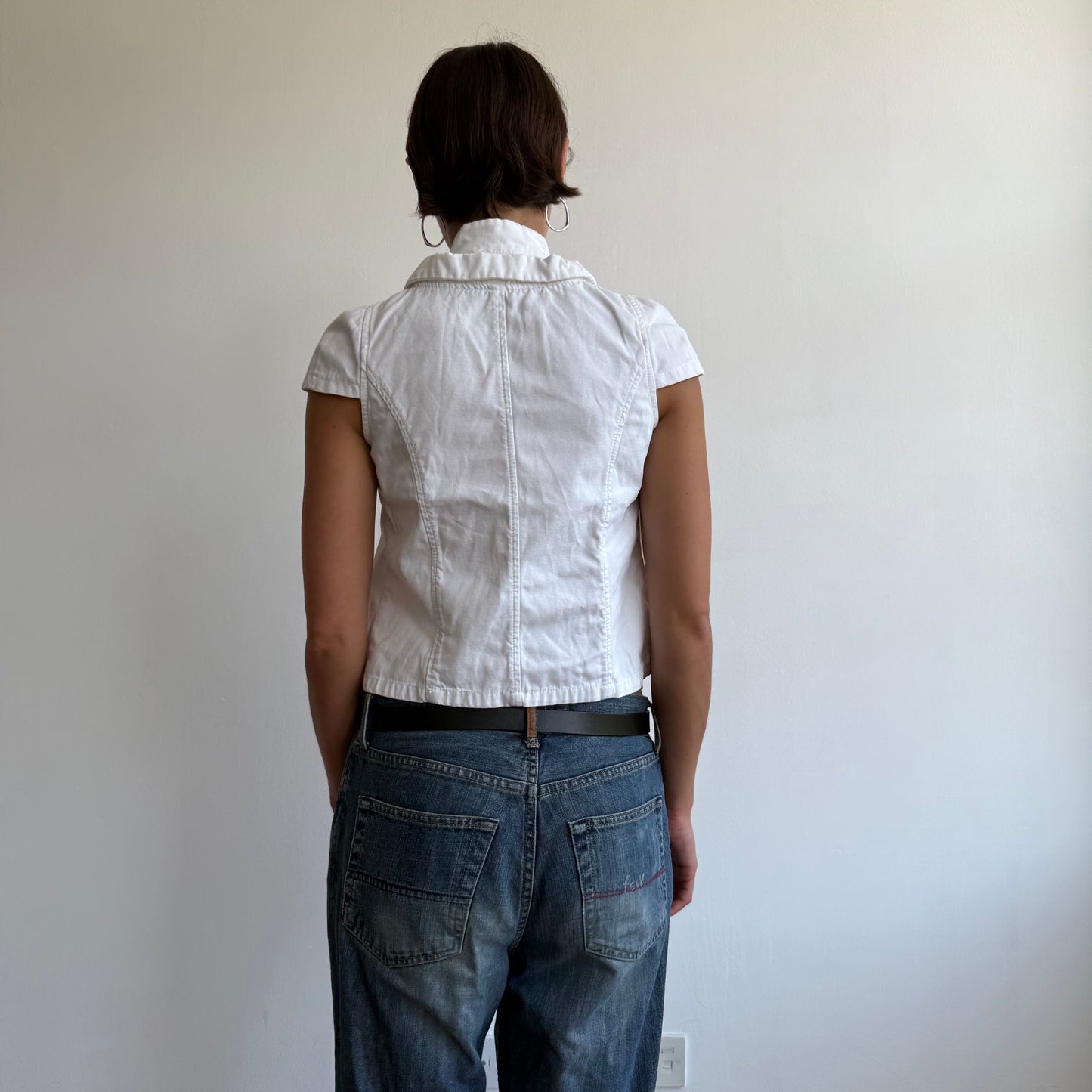 White short sleeve peacoat - Size S