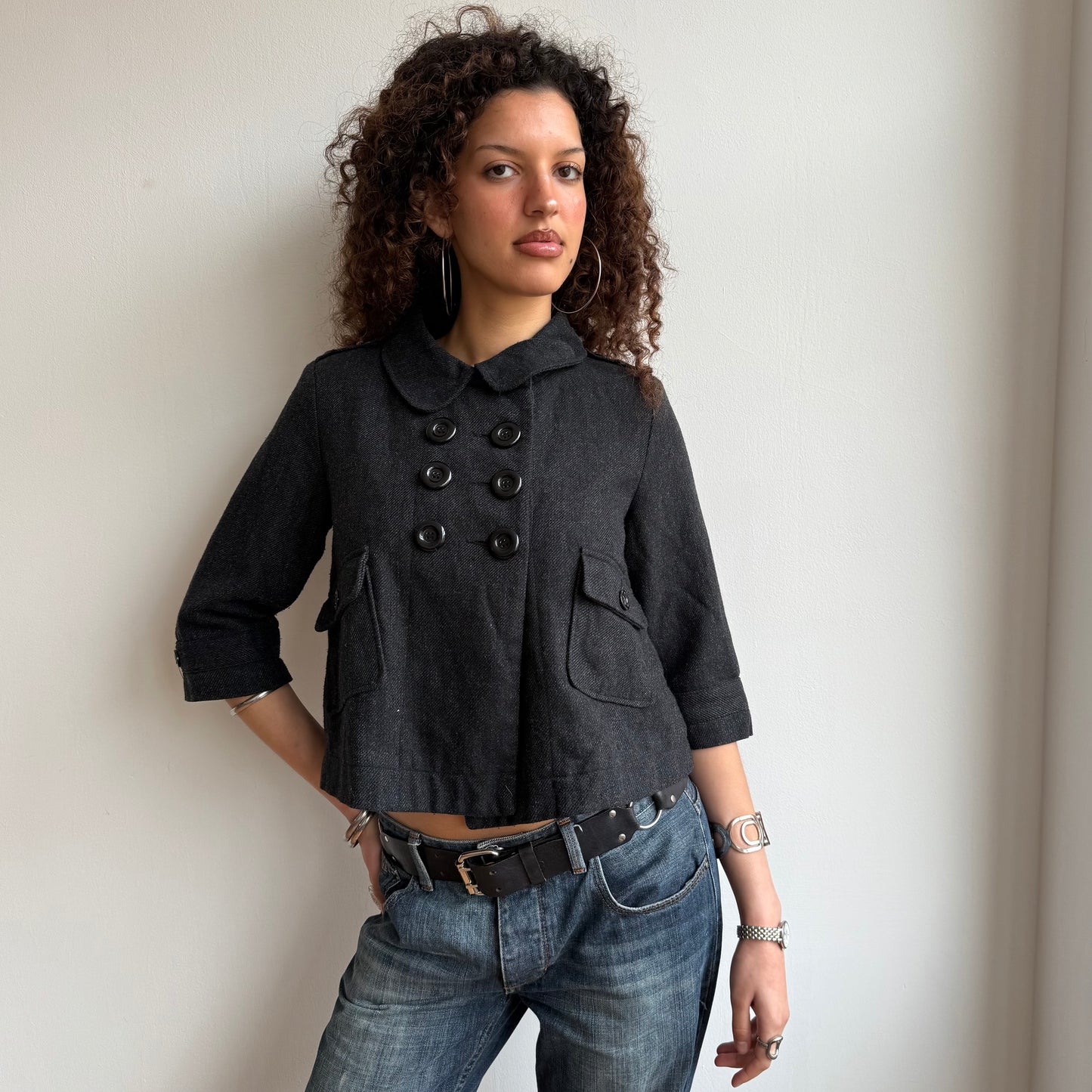 Charcoal peacoat - Size S/M