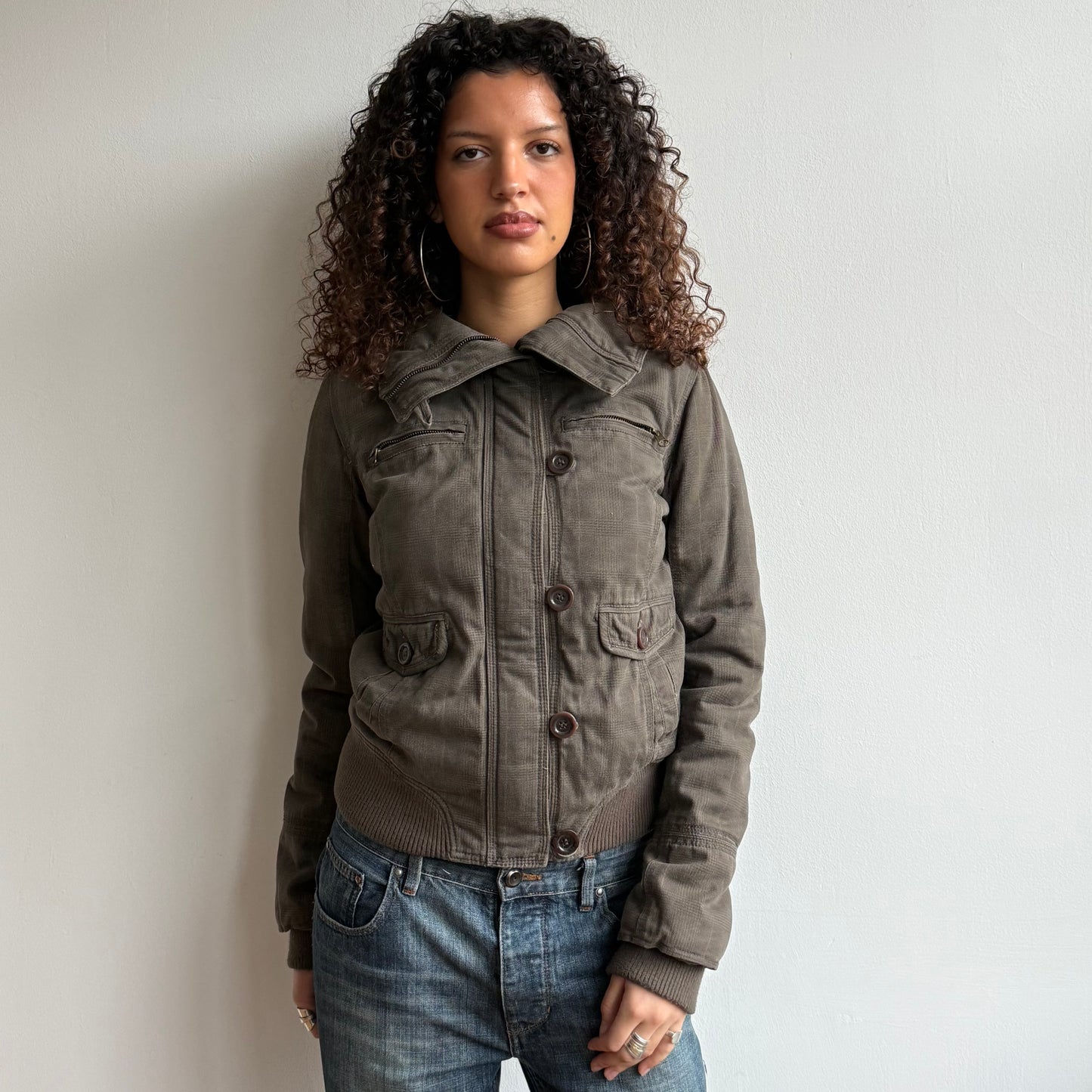 Plaid fur lined bomber - Size M/L