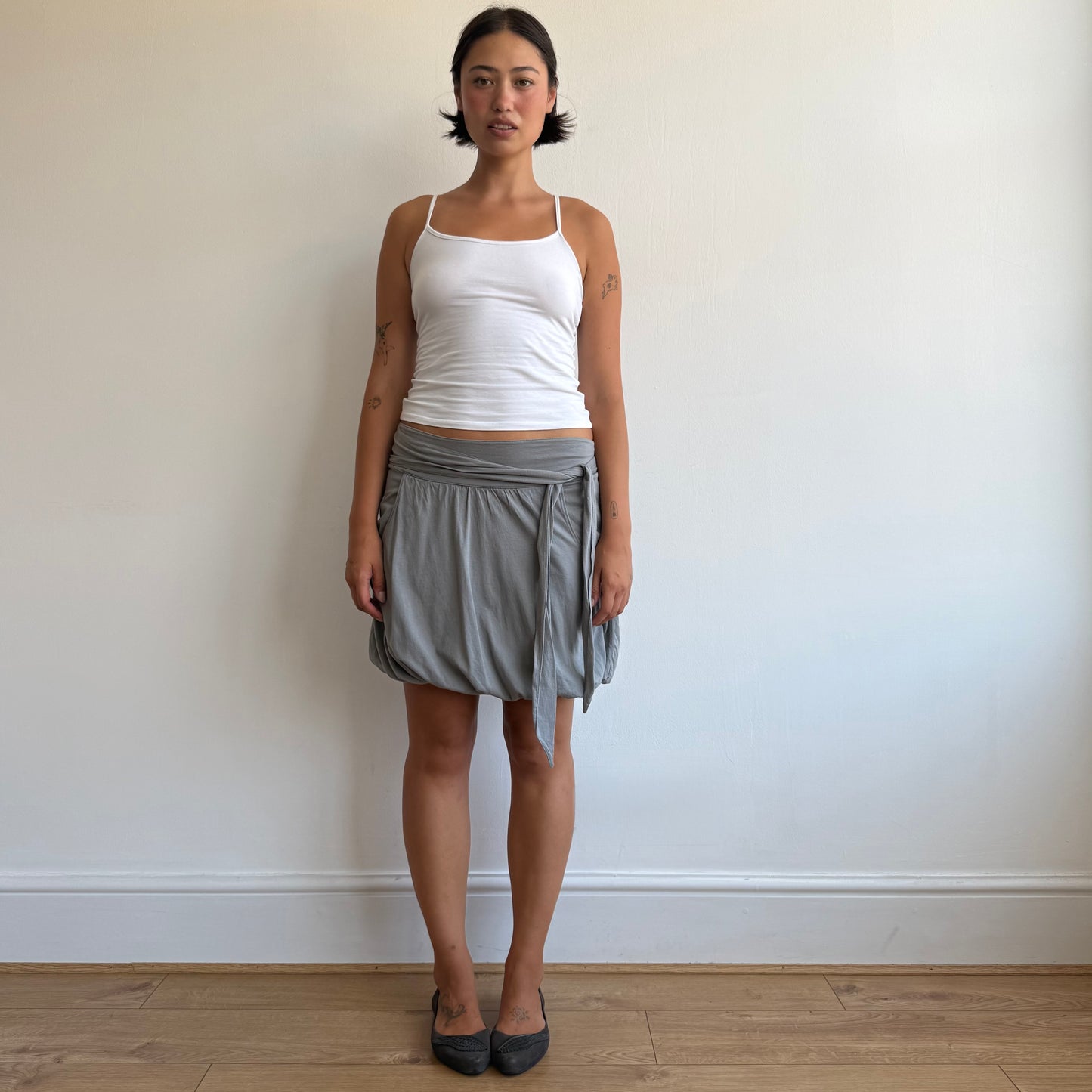 Grey midi bubble skirt - Size S
