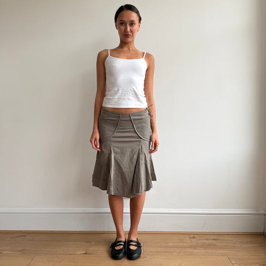 Khaki pocket midi skirt - Size S