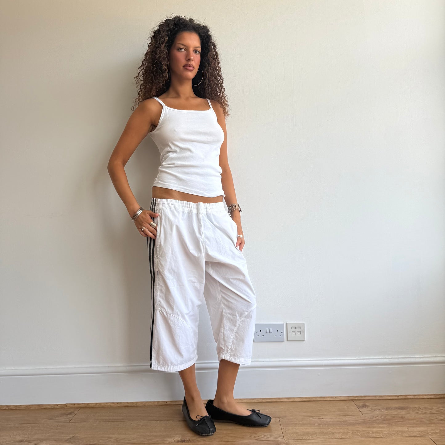 White Adidas capris - Size M