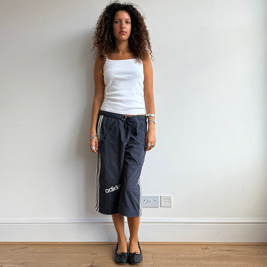 Navy Adidas belt capris - Size M + L