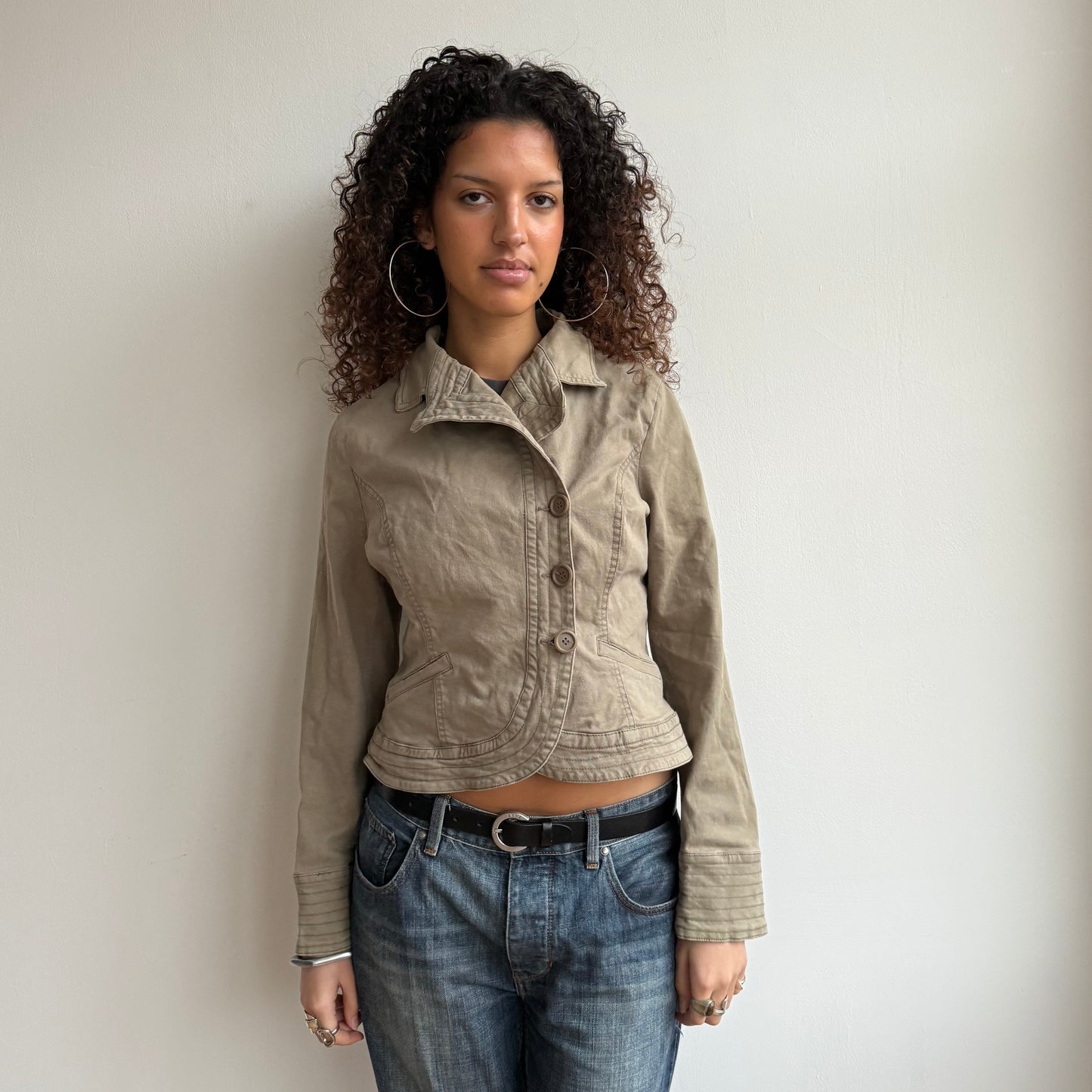 Asymmetric button jacket - Size M