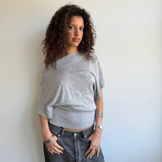 Light grey slouchy knit jumper - Size S/M