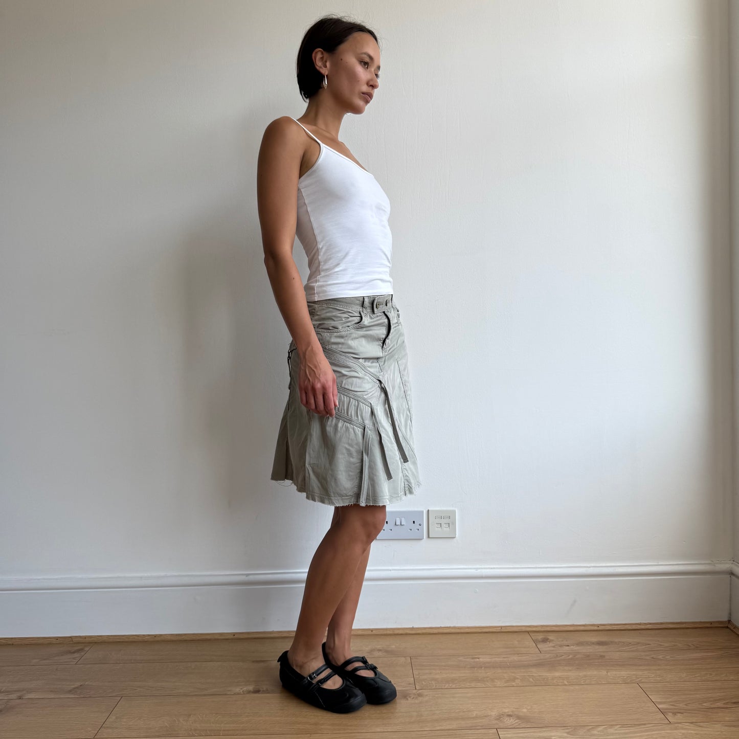 Khaki cargo tassel skirt - Size S
