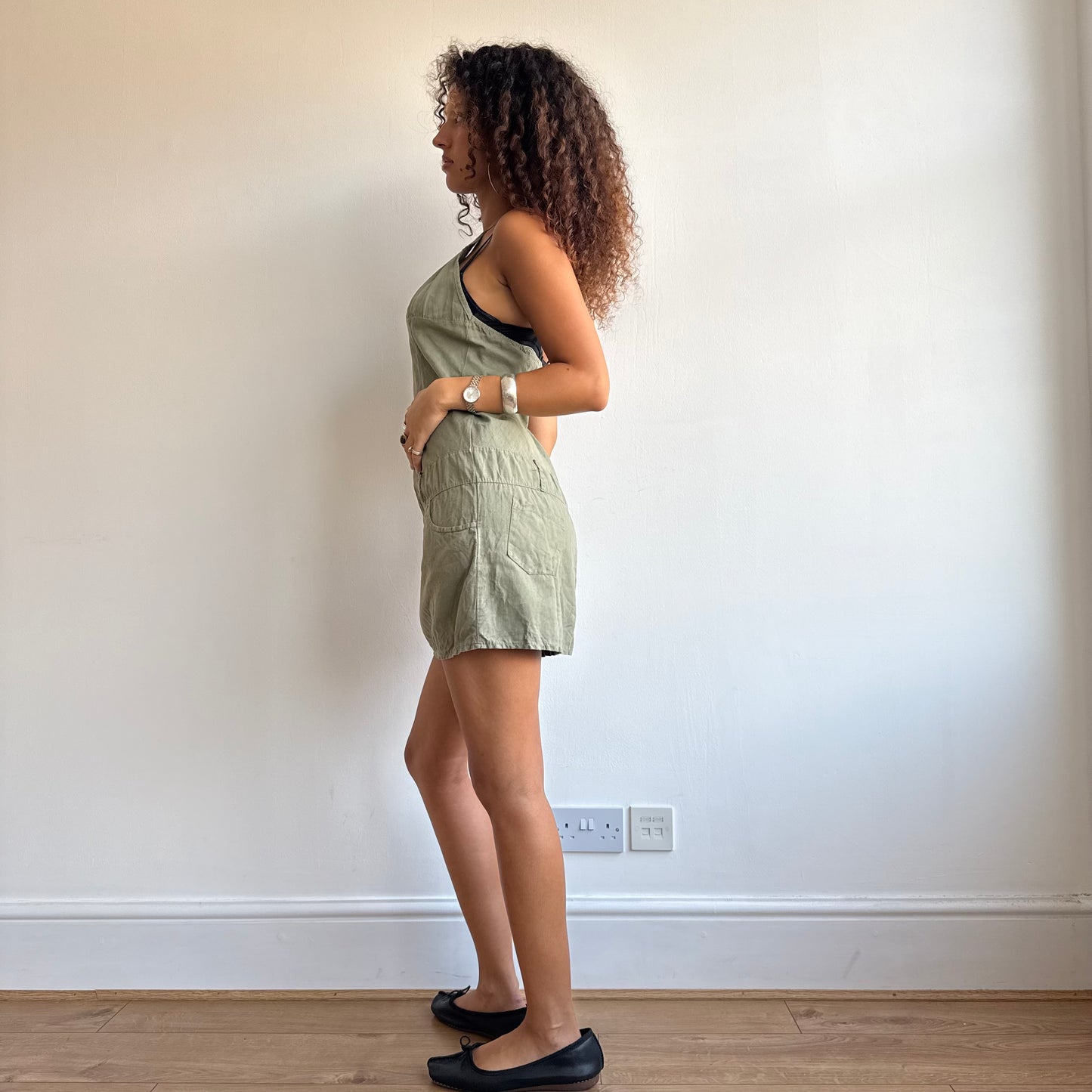 Khaki halter dress - Size M/L