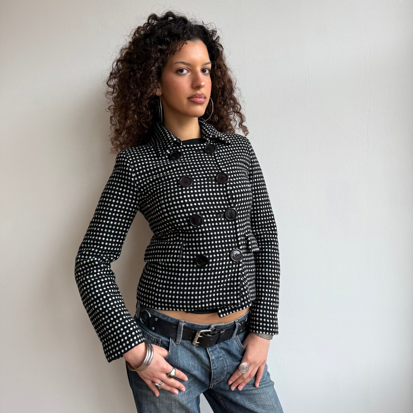 Polka dot peacoat - Size XS