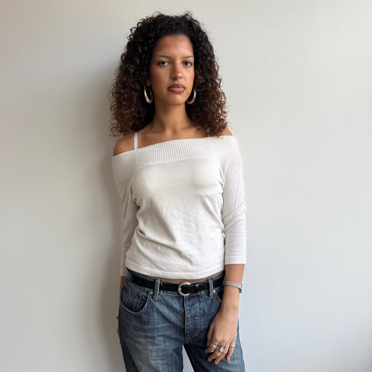 White bardot knit - Size S