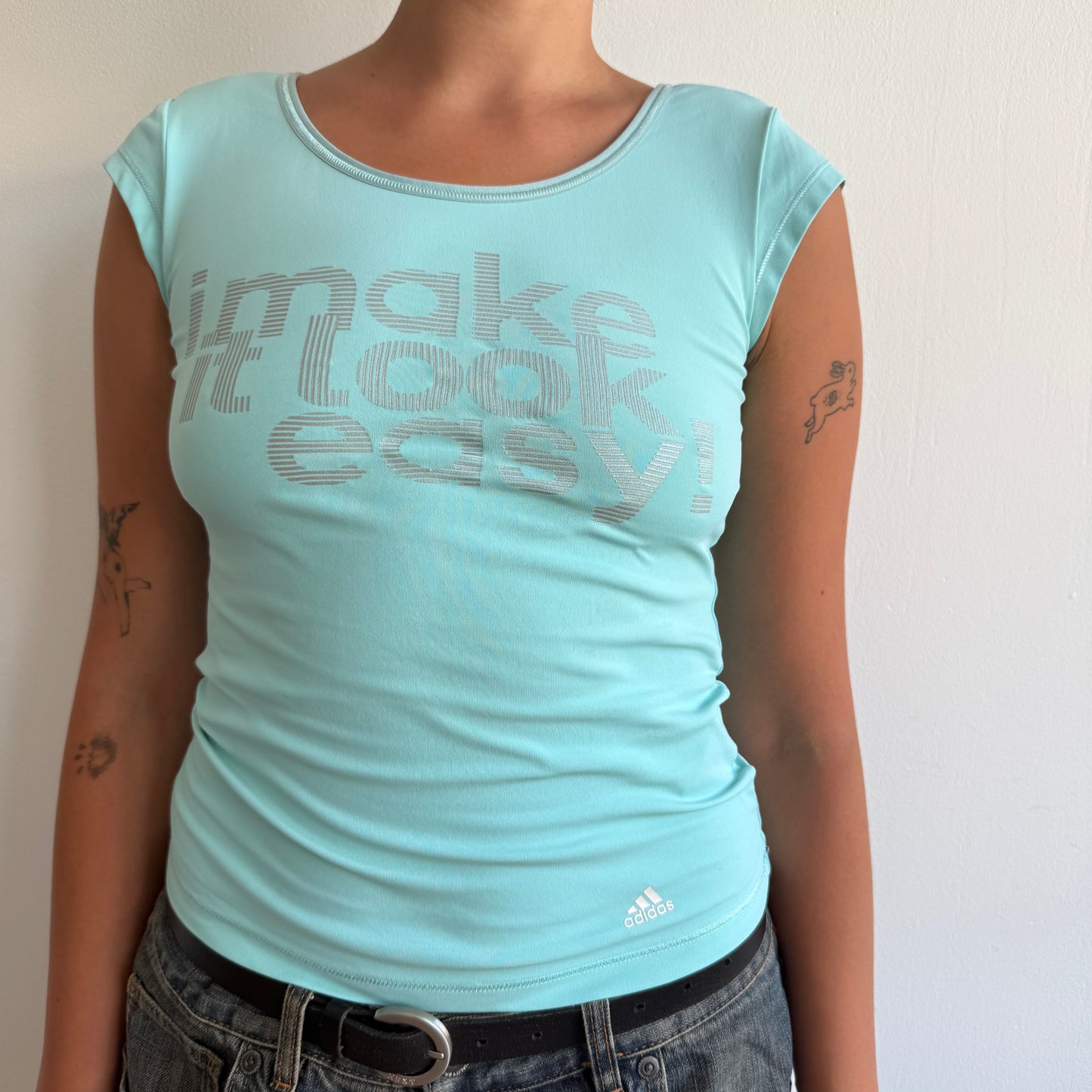 Adidas slogan t-shirt - Size S
