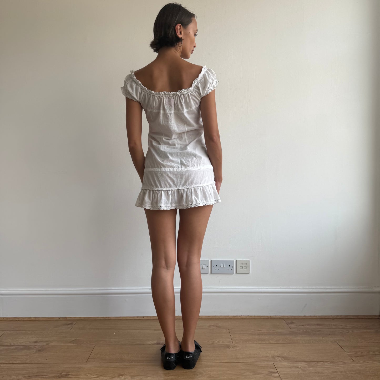 White milkmaid mini dress - Size XS