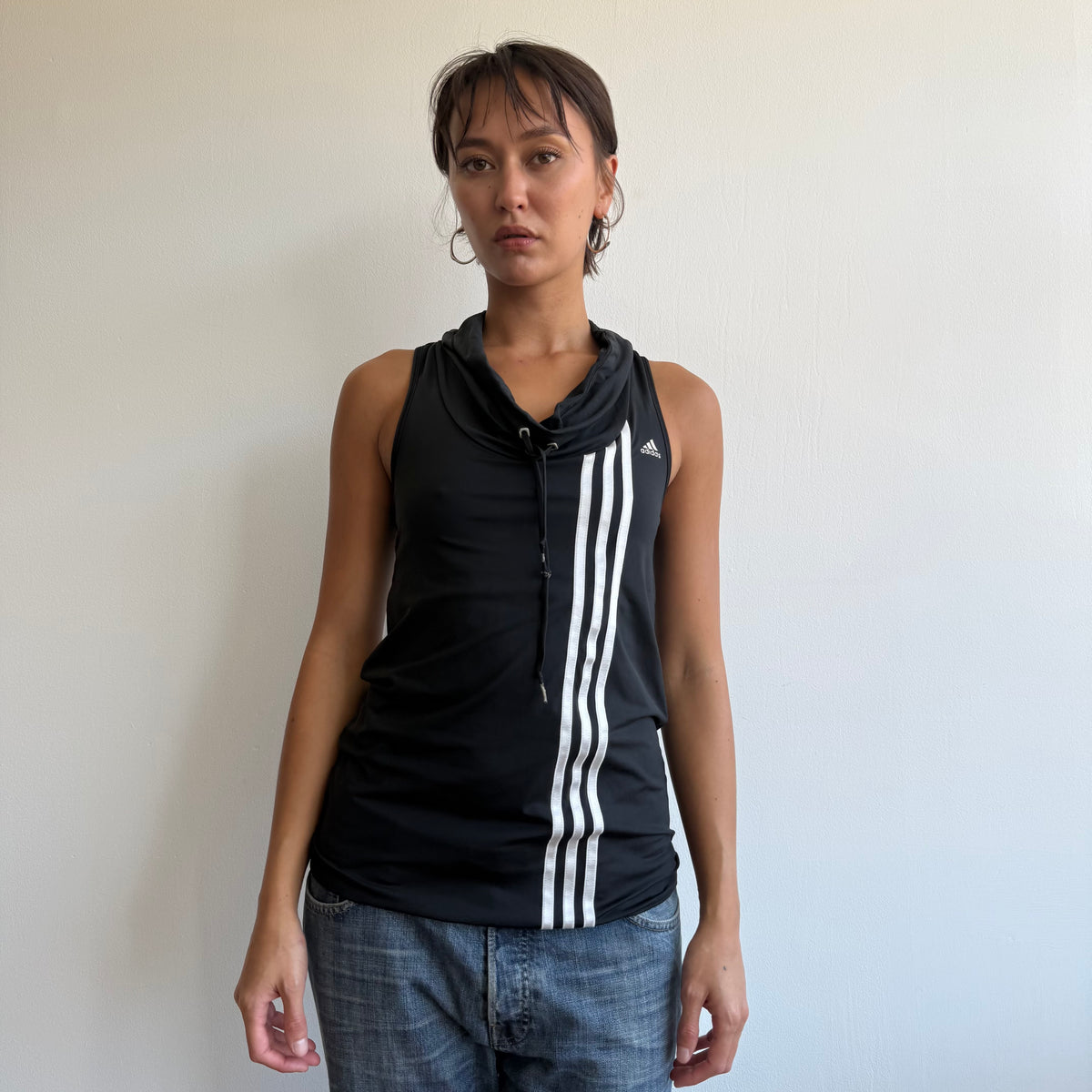Black Adidas cowl neck top - Size M