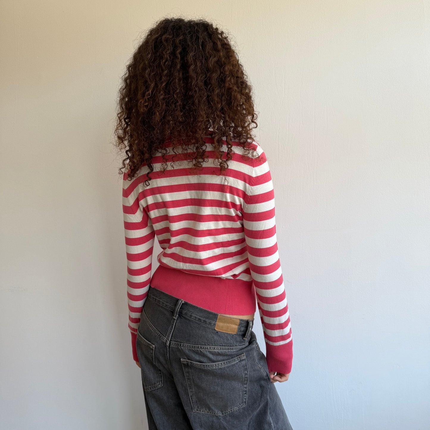 Pink striped cardigan - Size M