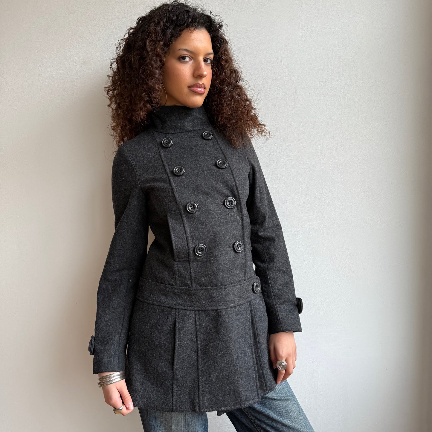 Grey peacoat dress - Size S