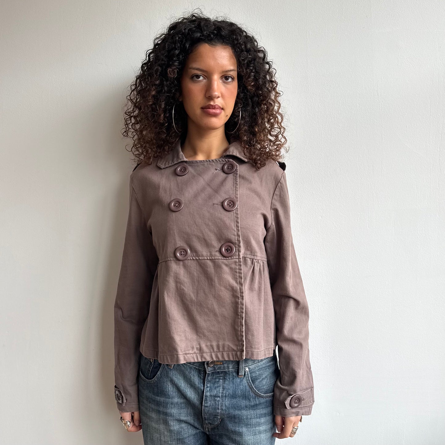 Brown double breasted peacoat - Size L