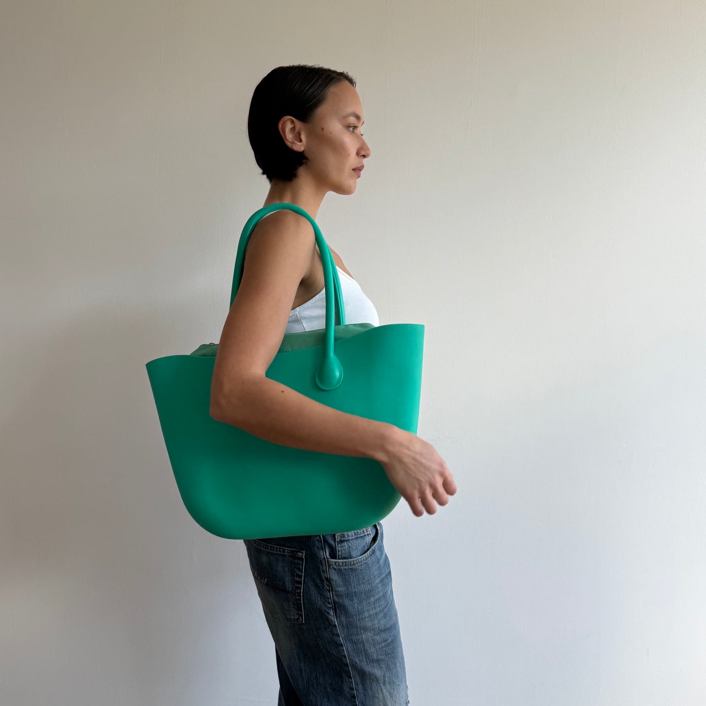 Turquoise jelly bucket bag - One Size