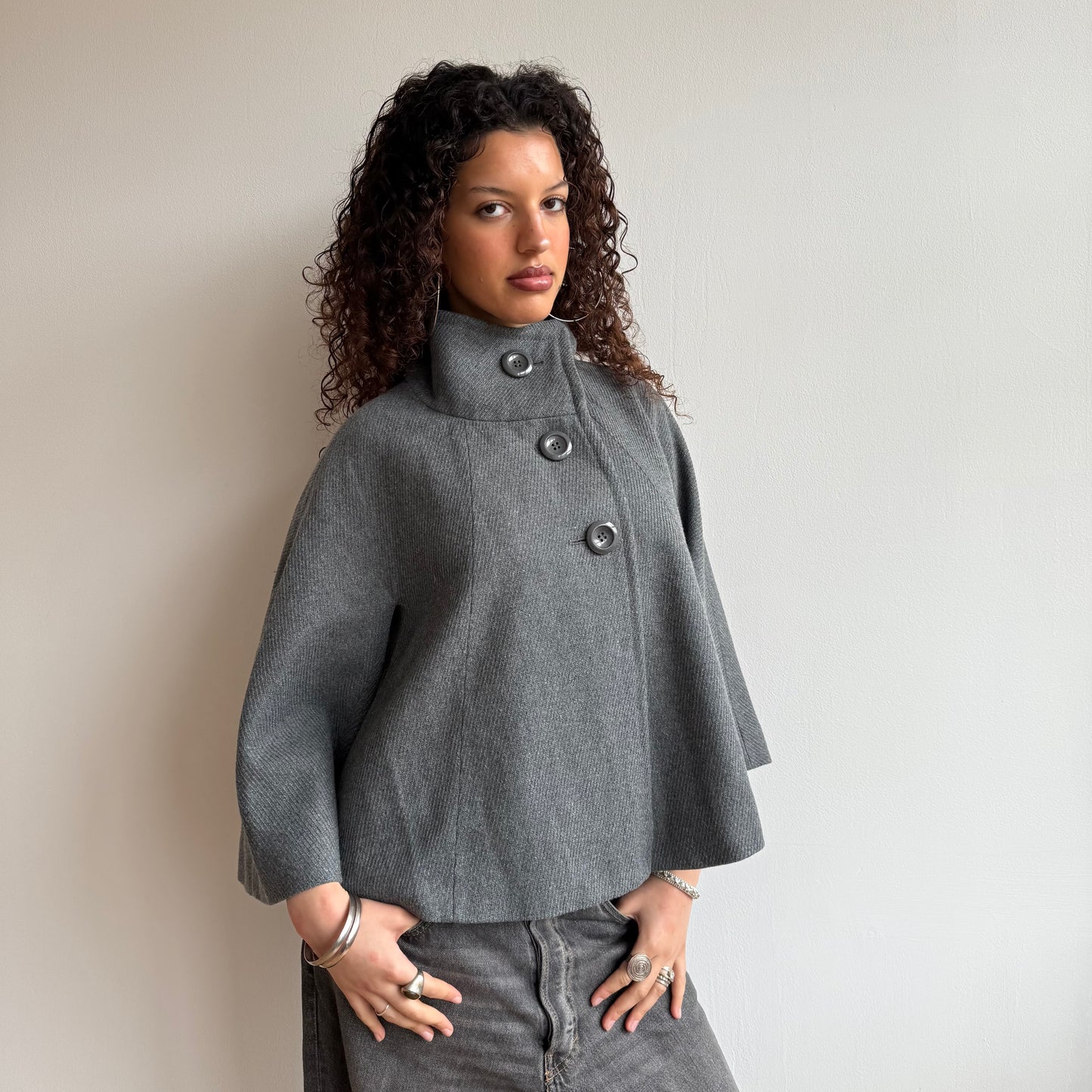 Grey swing coat - Size M