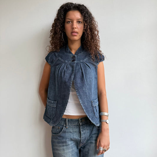 Denim short sleeve peacoat - Size M