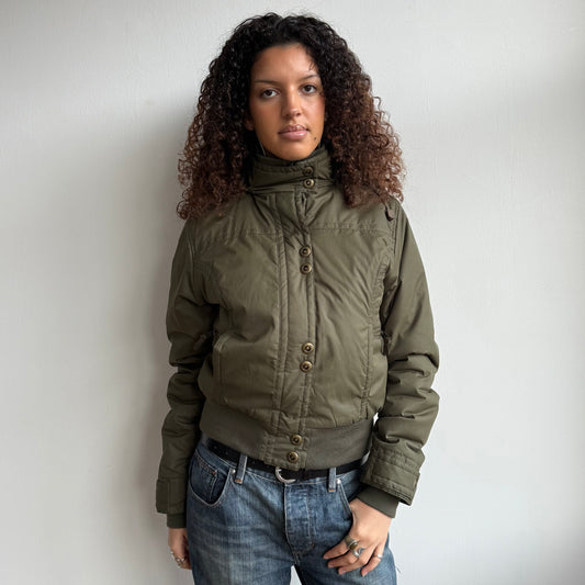 Khaki fur hood bomber - Size S/M