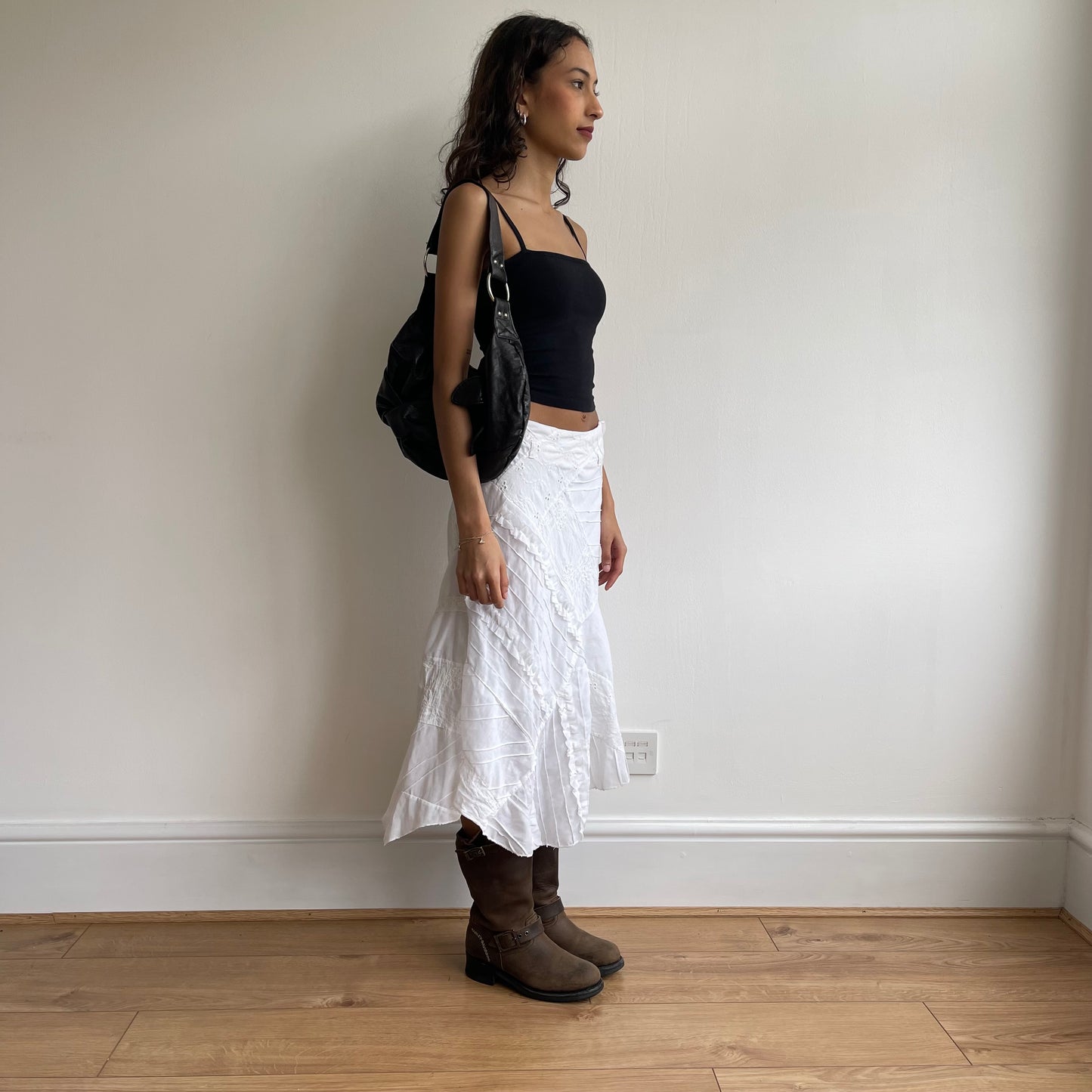 Broderie patchwork midi skirt - Size S
