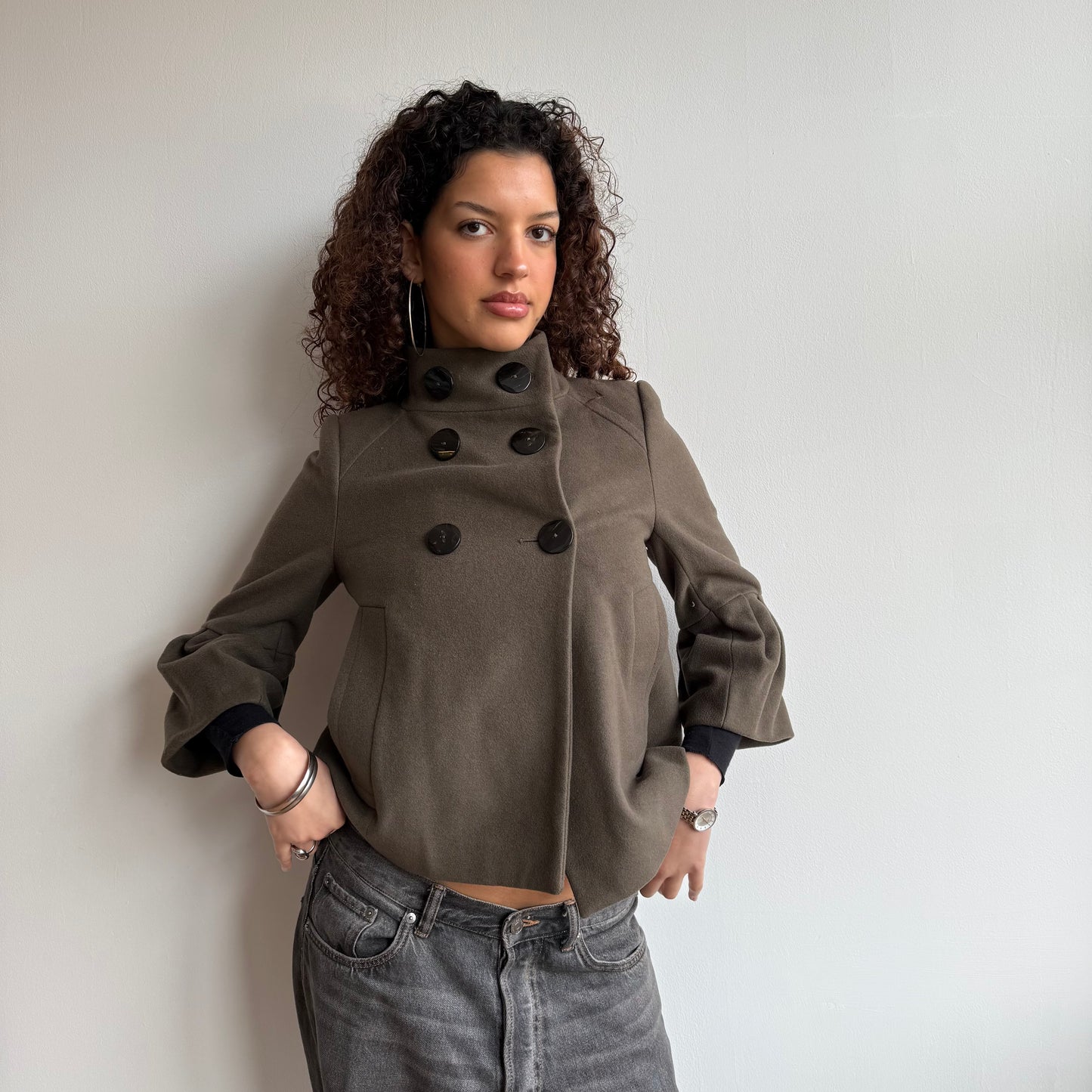 Taupe peacoat - Size S