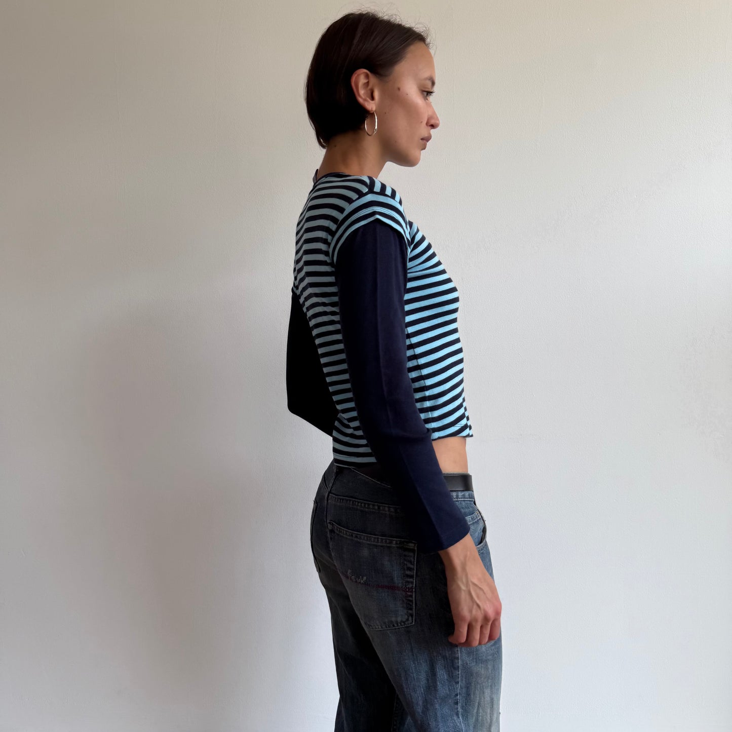 Blue striped Nike long sleeve top - Size XS