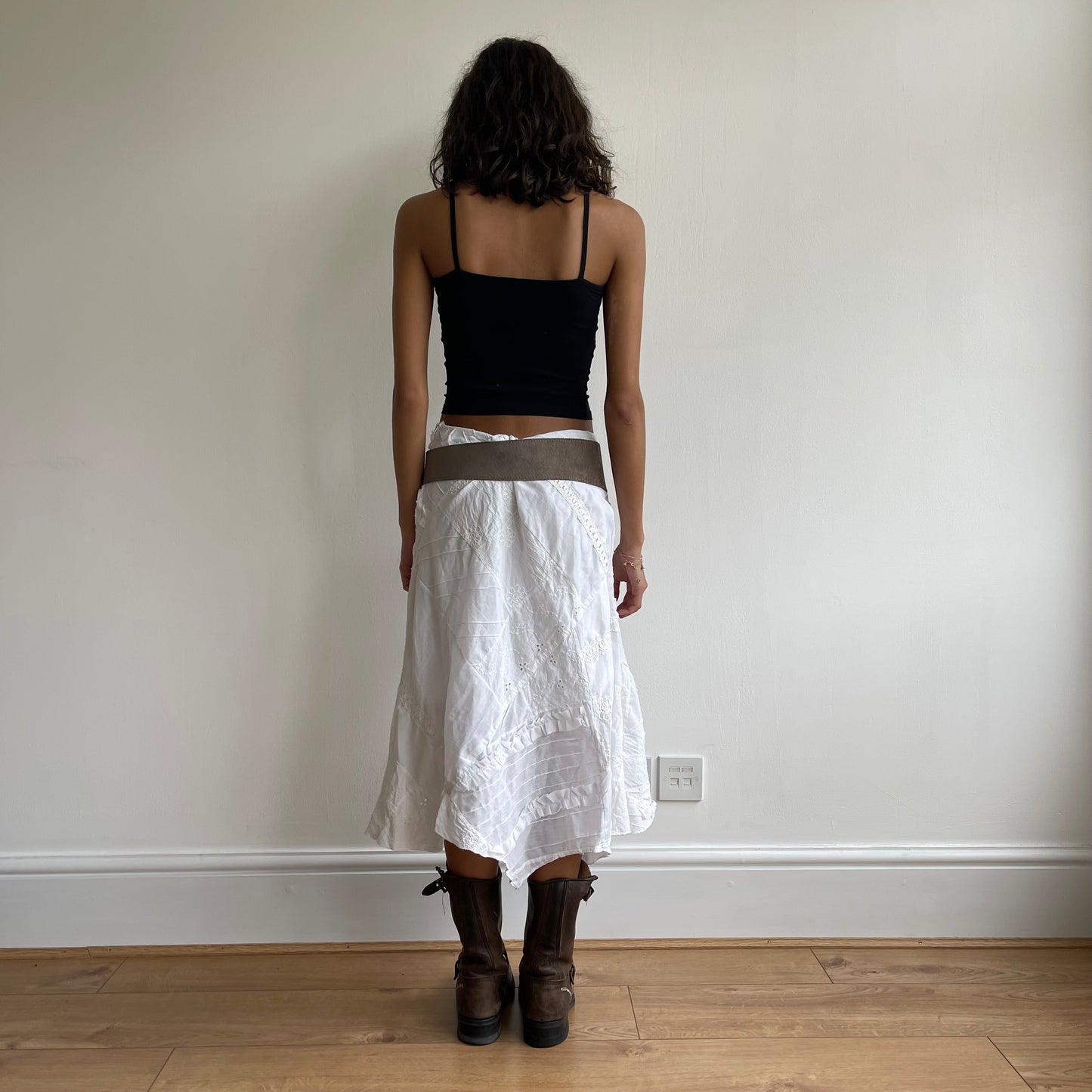 Taupe leather belt - Size S