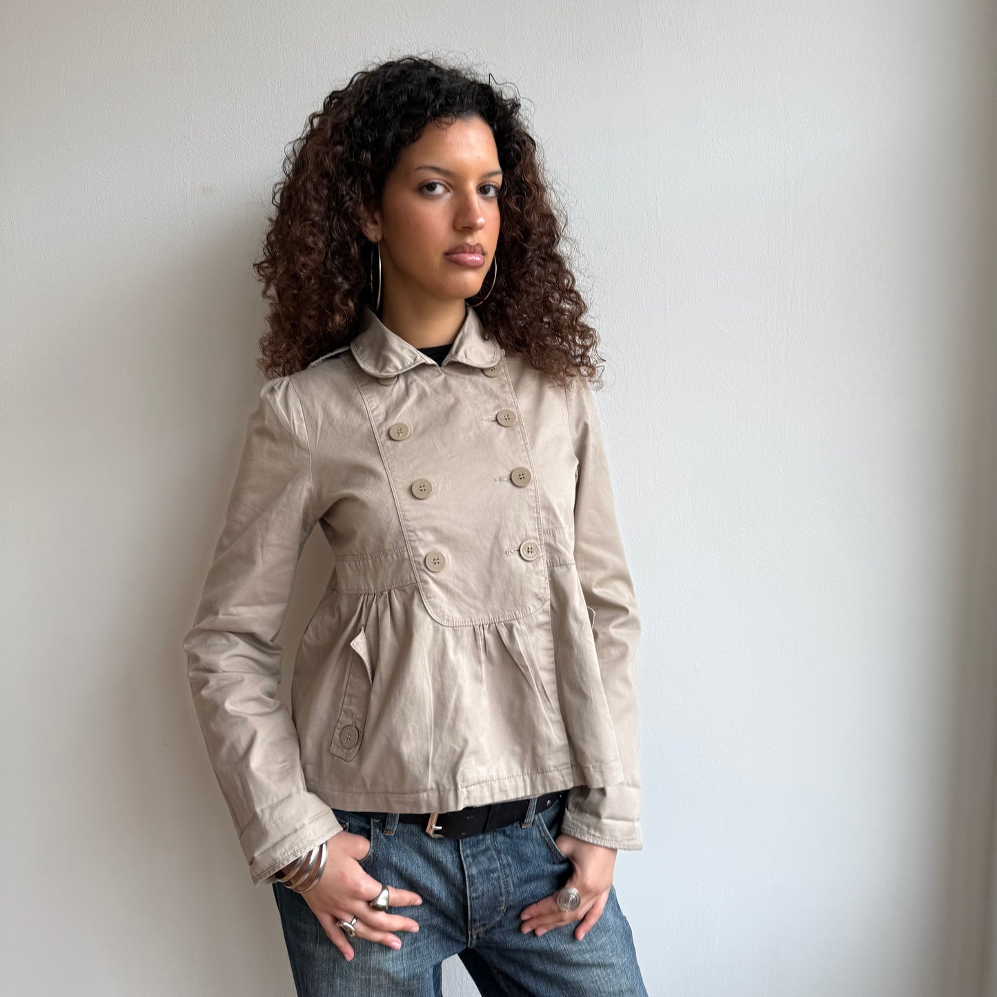 Beige peacoat - Size S