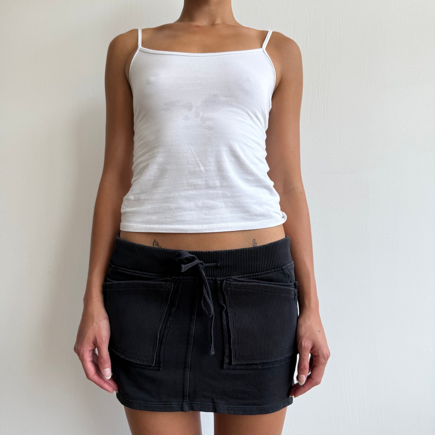 Black jersey pocket mini skirt - Size S