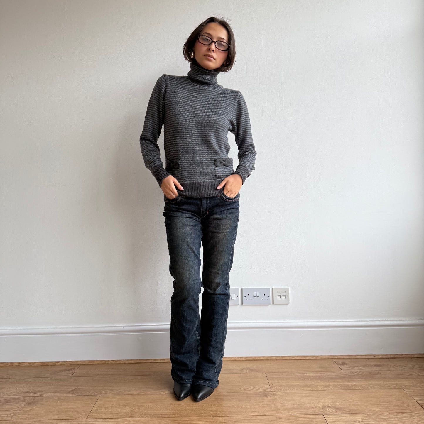 Striped bow roll neck - Size S