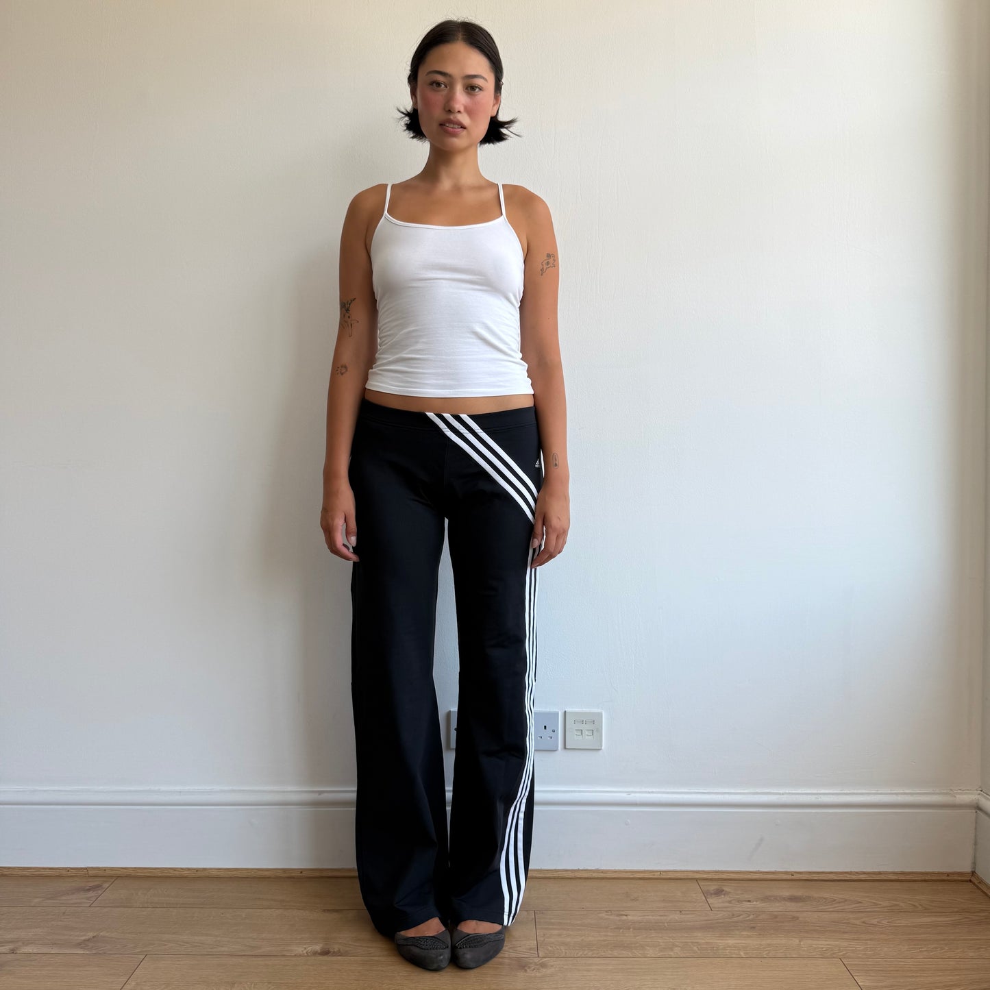 Adidas striped flared yoga pants- Size M