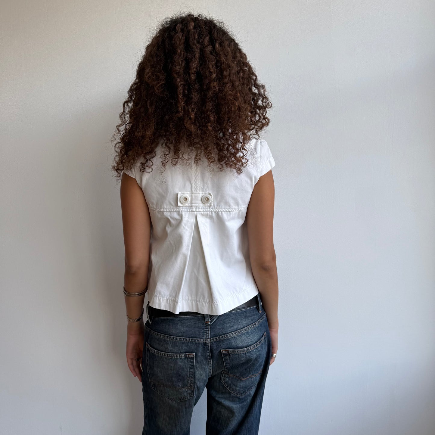 White short sleeve peacoat - Size S