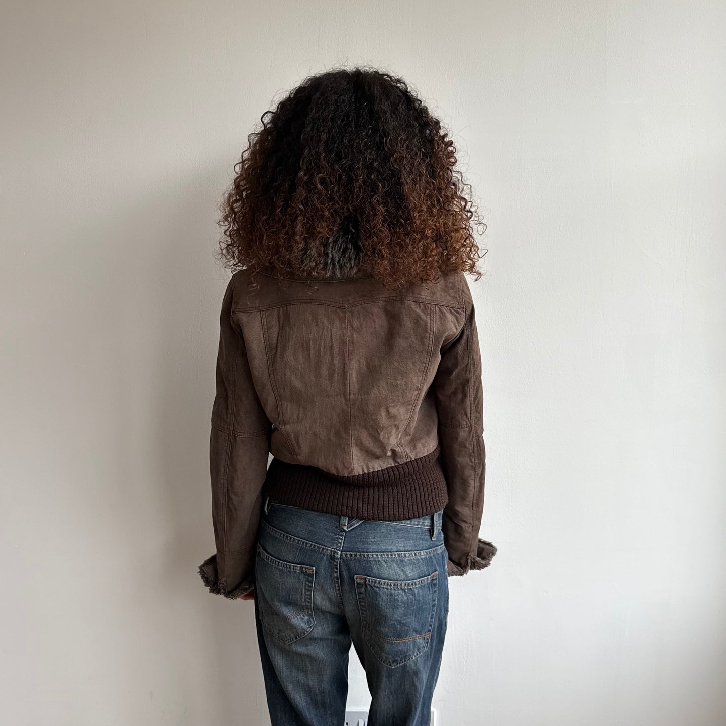 Suede and fur motocross jacket - Size M