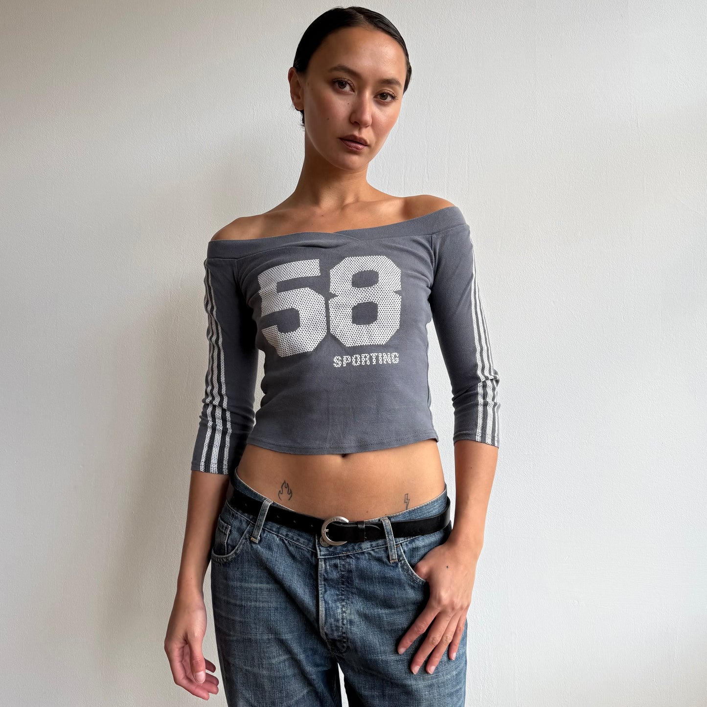 Blue sporty number top - Size S