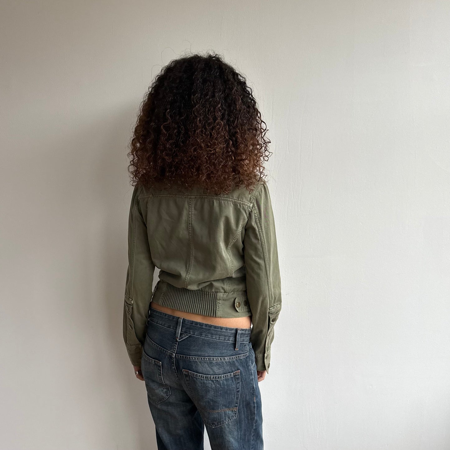 Green cargo bomber jacket - Size S/M