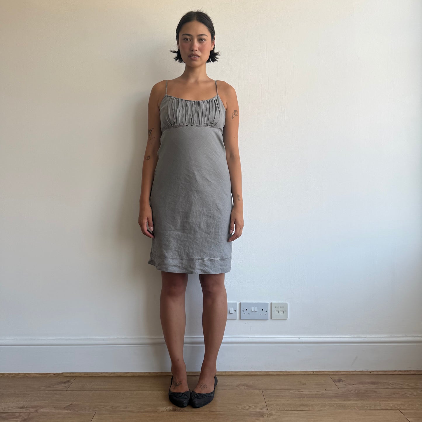 Taupe milkmaid dress - Size S