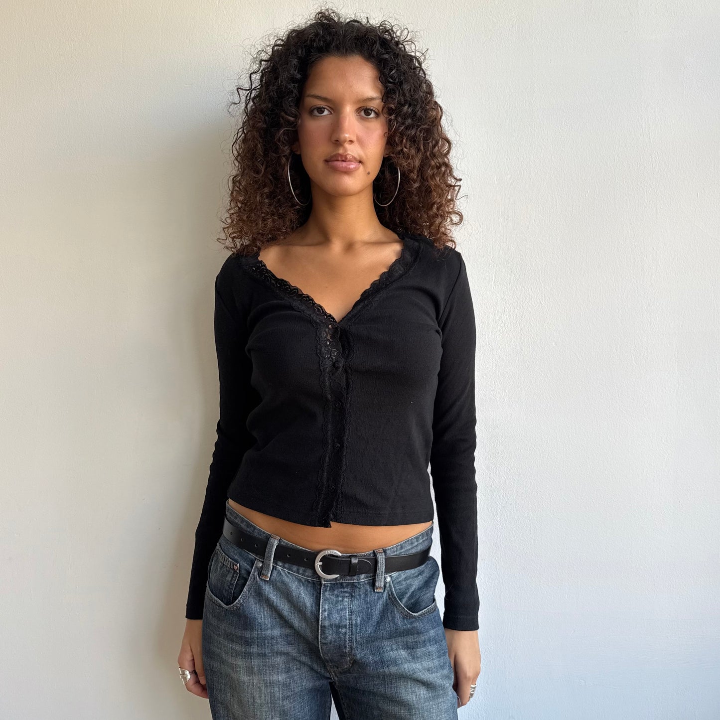 Black pointelle cardi - Size M