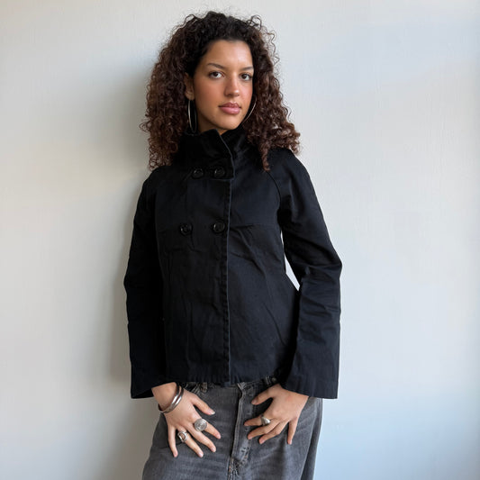 Black double breasted peacoat - Size S