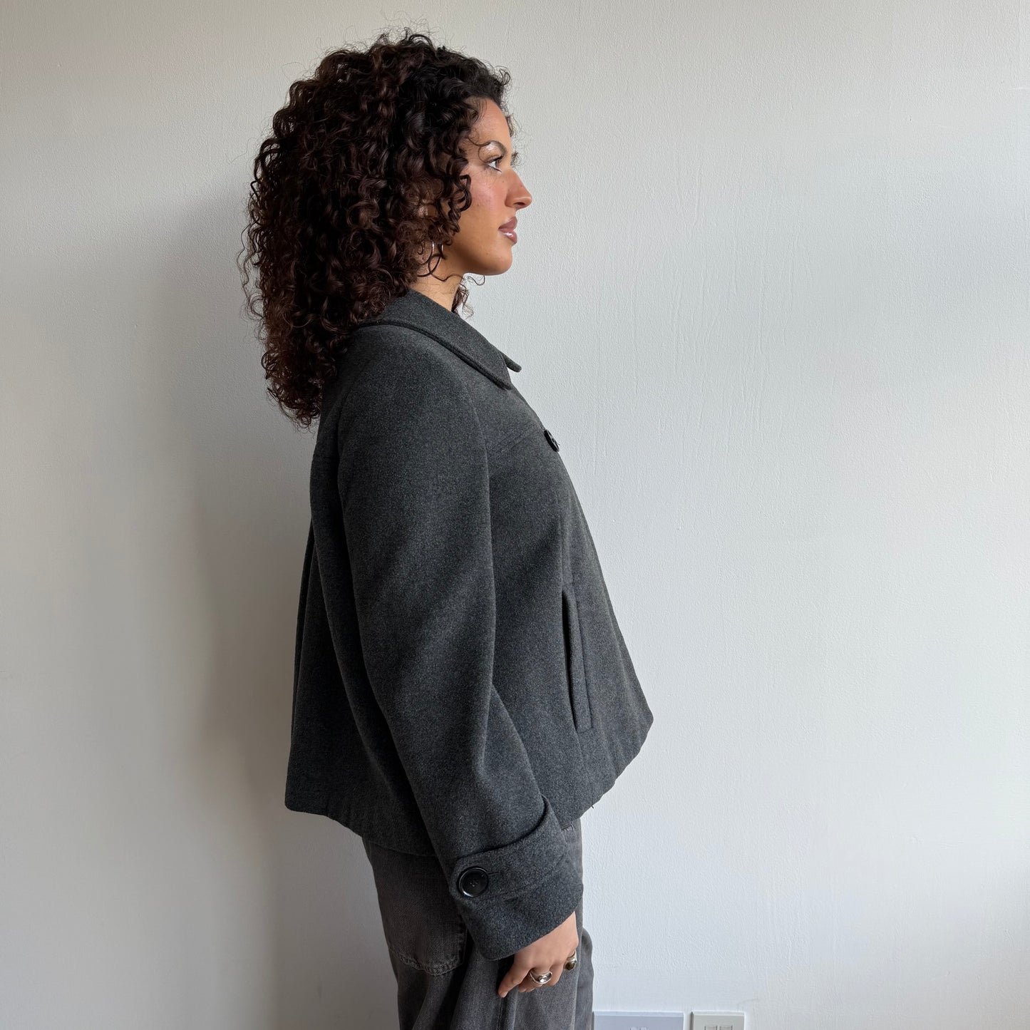 Dark grey peacoat - Size S