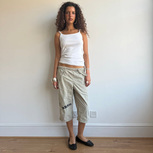 Beige Adidas belt capris - Size XS + S