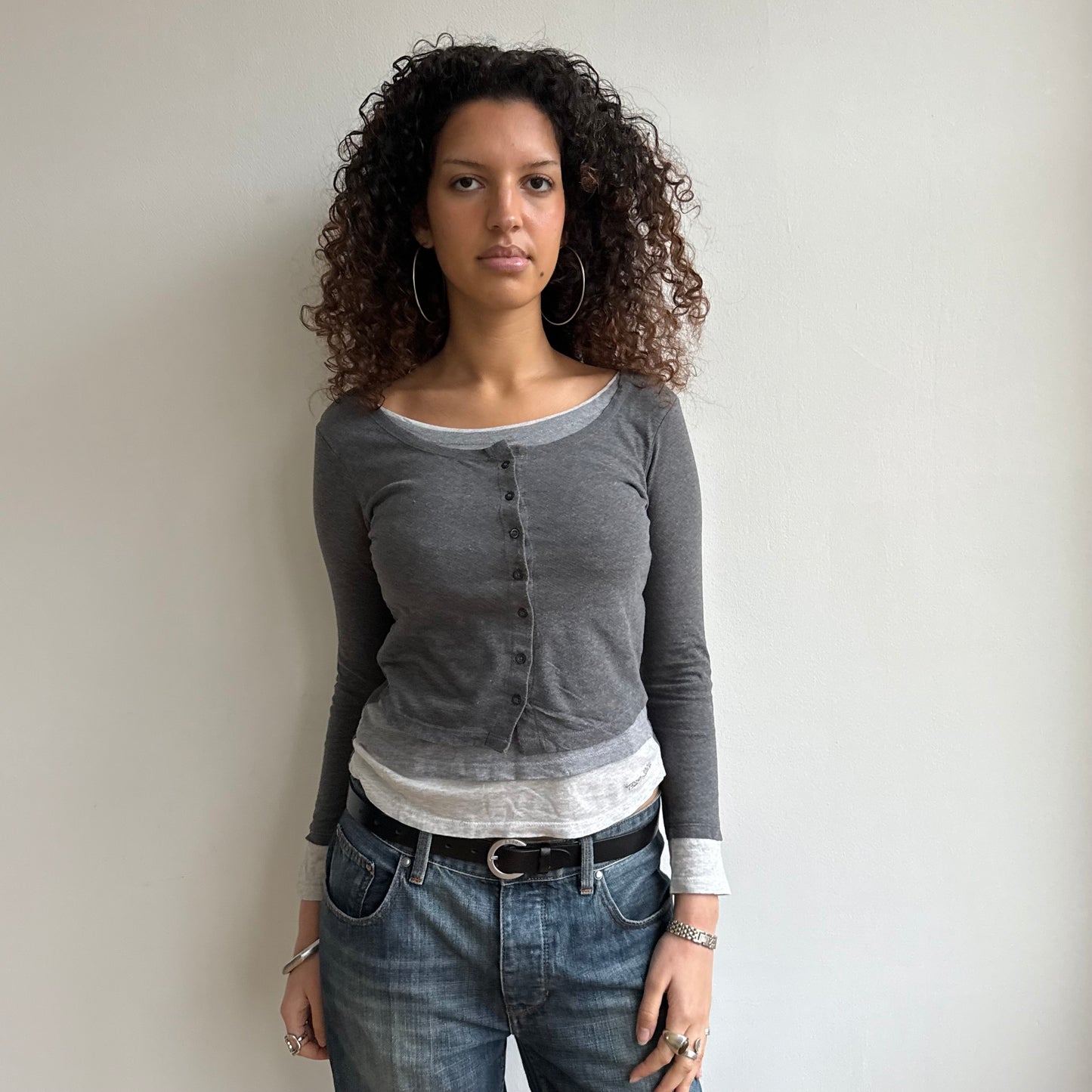 Grey multilayer top - Size S