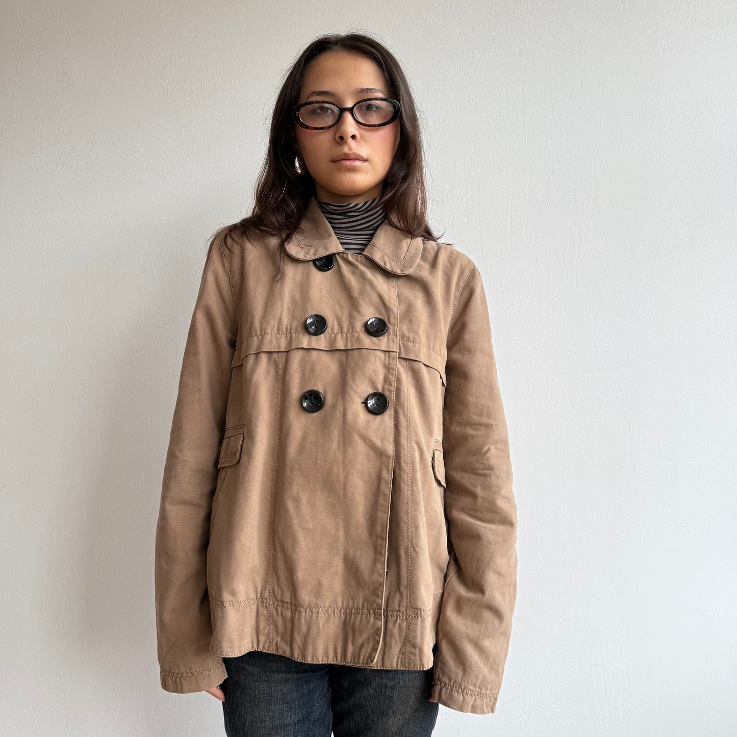 Brown peacoat - Size M