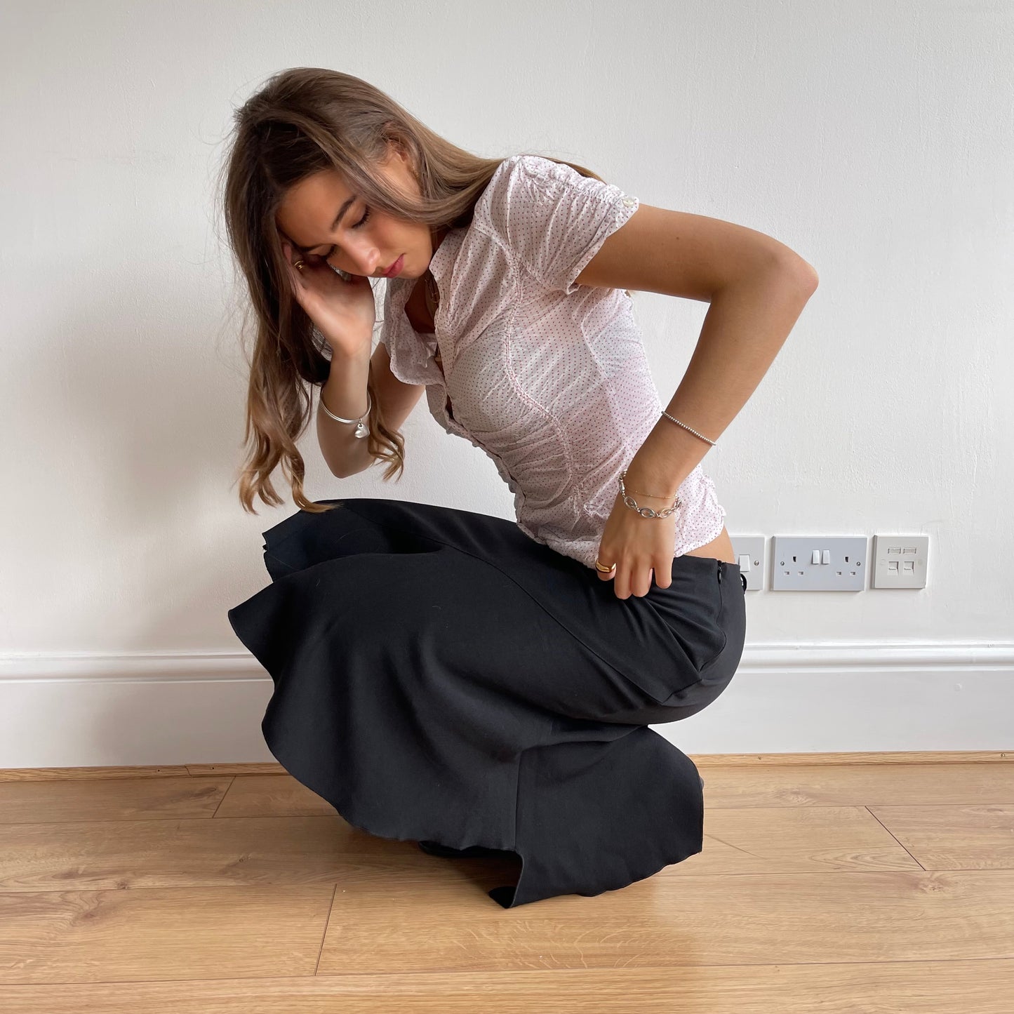 Red polka dot blouse - Size S