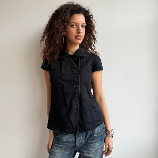 Black short sleeve peacoat - Size M/L