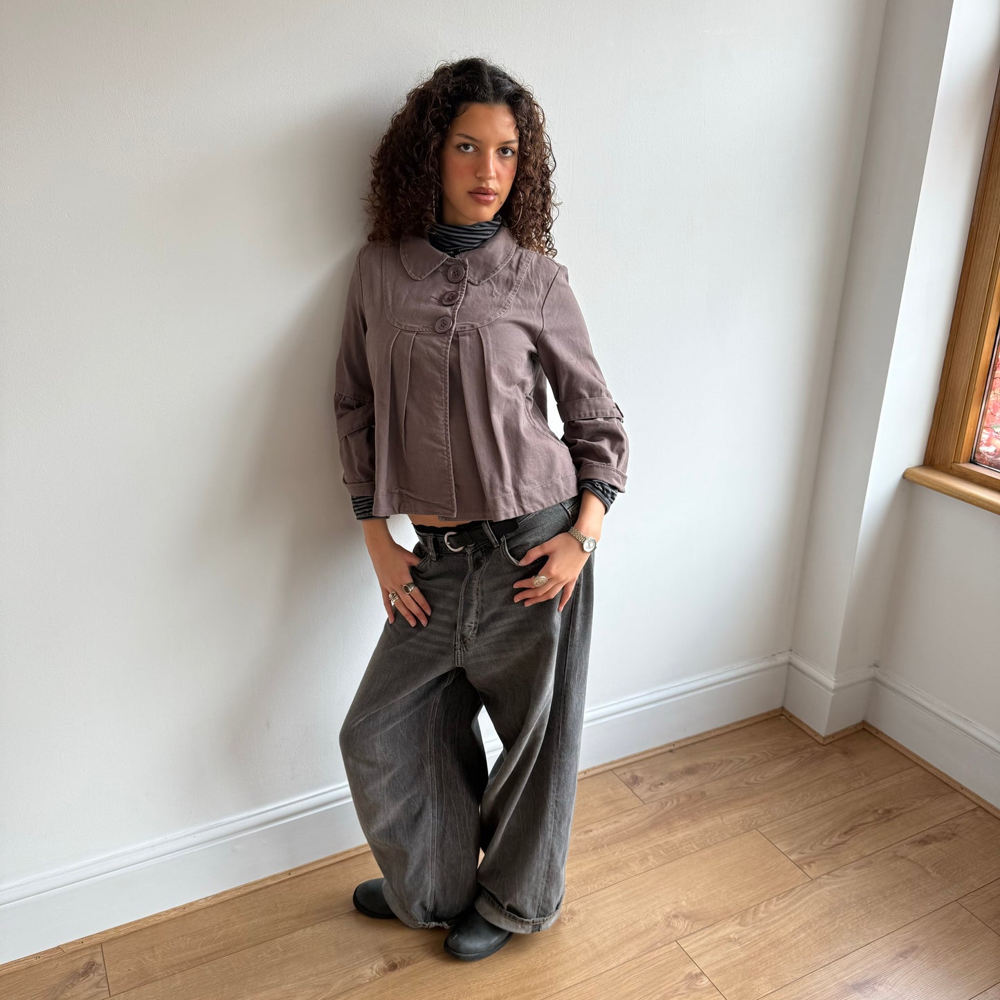 Brown peacoat - Size S