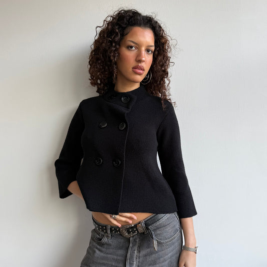 Black knit pea jumper - Size S