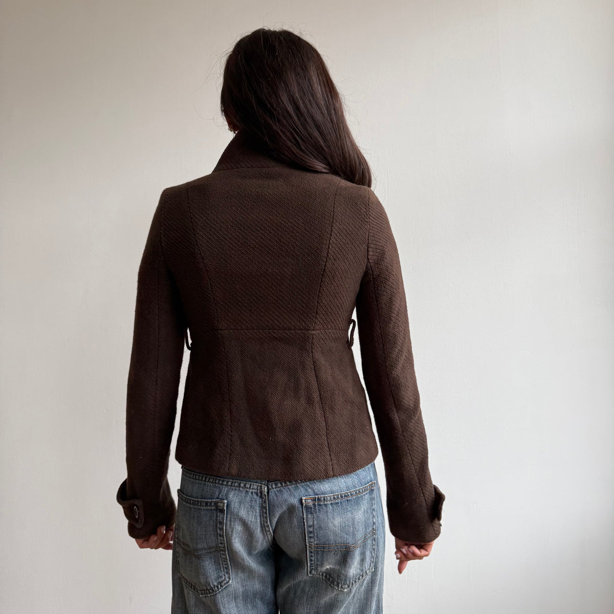 Brown double breasted peacoat - Size S